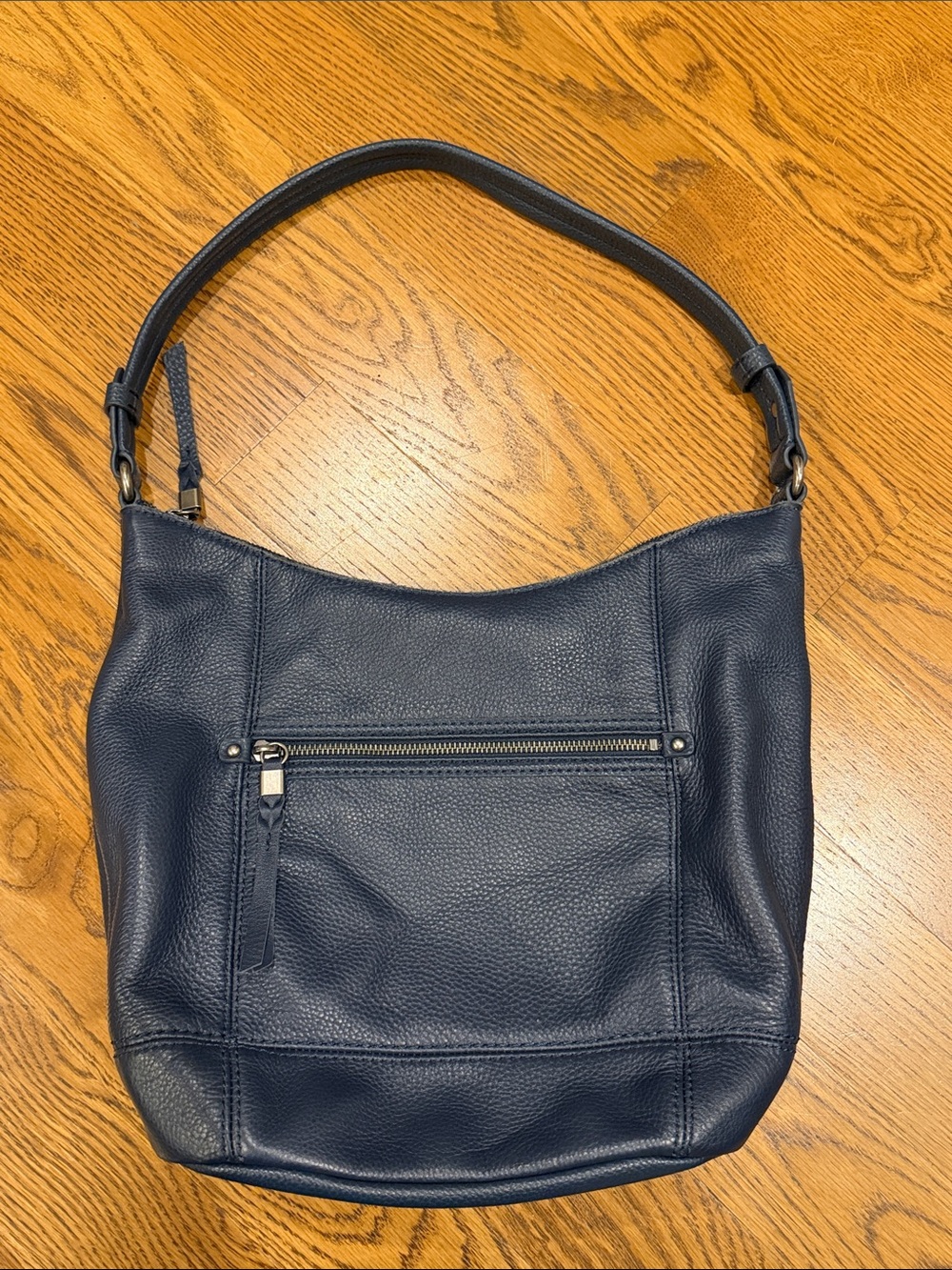 The Sak Sequoia Navy Leather Hobo Shoulder Bag